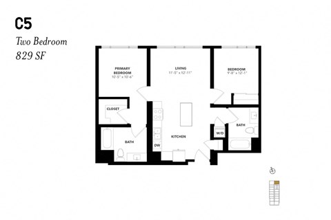 Two Bedroom C5 829 SF - The Lark